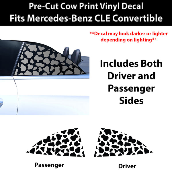 Fits Mercedes-Benz CLE Convertible 2024-2026 Animal Leopard Cheetah Cow Window Vinyl Decal Stickers - Bogar Tech Designs