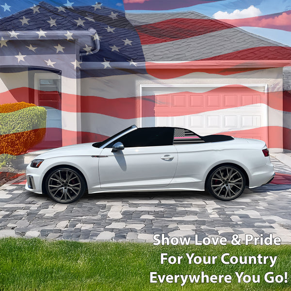 Fits Audi S5 Convertible 2020-2024 Quarter Window American Flag Vinyl Decal Stickers - Bogar Tech Designs