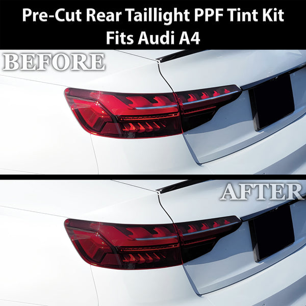Fits Audi A4 2020-2025 Full Headlight Taillight Precut Smoked PPF Tint Kit Film Overlay  - Bogar Tech Designs
