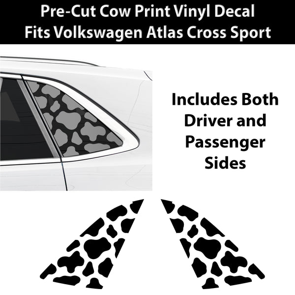 Fits Volkswagen Atlas Cross Sport SEL 2020-2025 Animal Leopard Cheetah Cow Window Vinyl Decal Stickers - Bogar Tech Designs