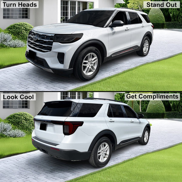 Fits Ford Explorer 2025-2026 Full Headlight Taillight Precut Smoked PPF Tint Kit Film Overlay  - Bogar Tech Designs