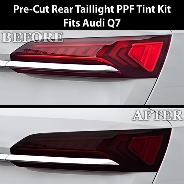 Fits Audi Q7 2020-2024 Full Headlight Taillight Precut Smoked PPF Tint Kit Film Overlay  - Bogar Tech Designs