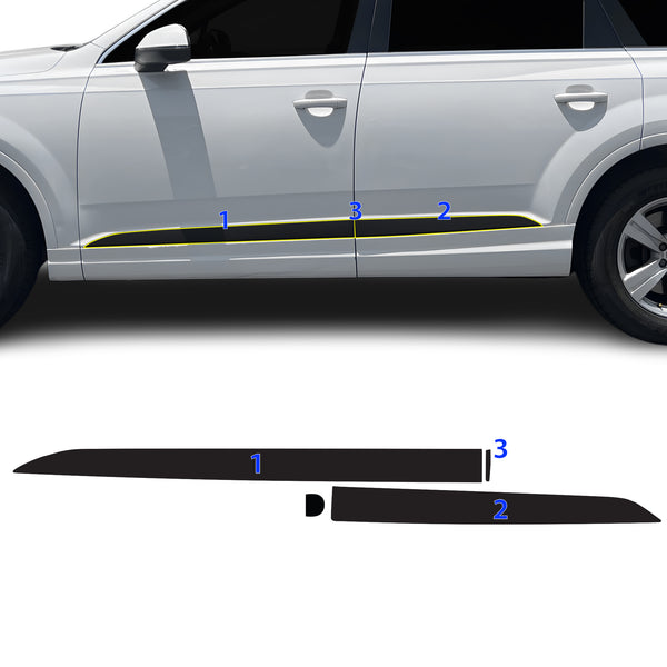 Fits Audi Q7 2017-2019 Vinyl Chrome Delete Grille Blackout Decal Stickers Overlay Film - Bogar Tech Designs