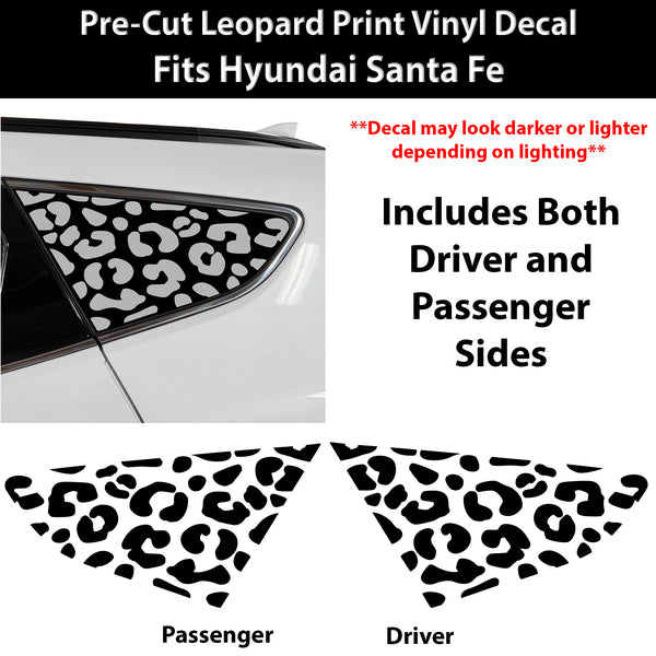 Fits Hyundai Santa Fe Sport 2013-2018 Animal Leopard Cheetah Cow Window Vinyl Decal Stickers - Bogar Tech Designs