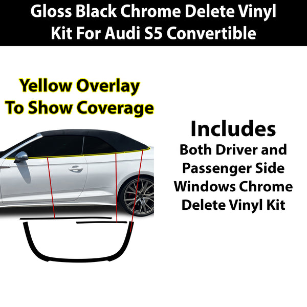 Fits Audi S5 Convertible 2020-2024 Vinyl Chrome Delete Grille Blackout Decal Stickers Overlay Film - Bogar Tech Designs
