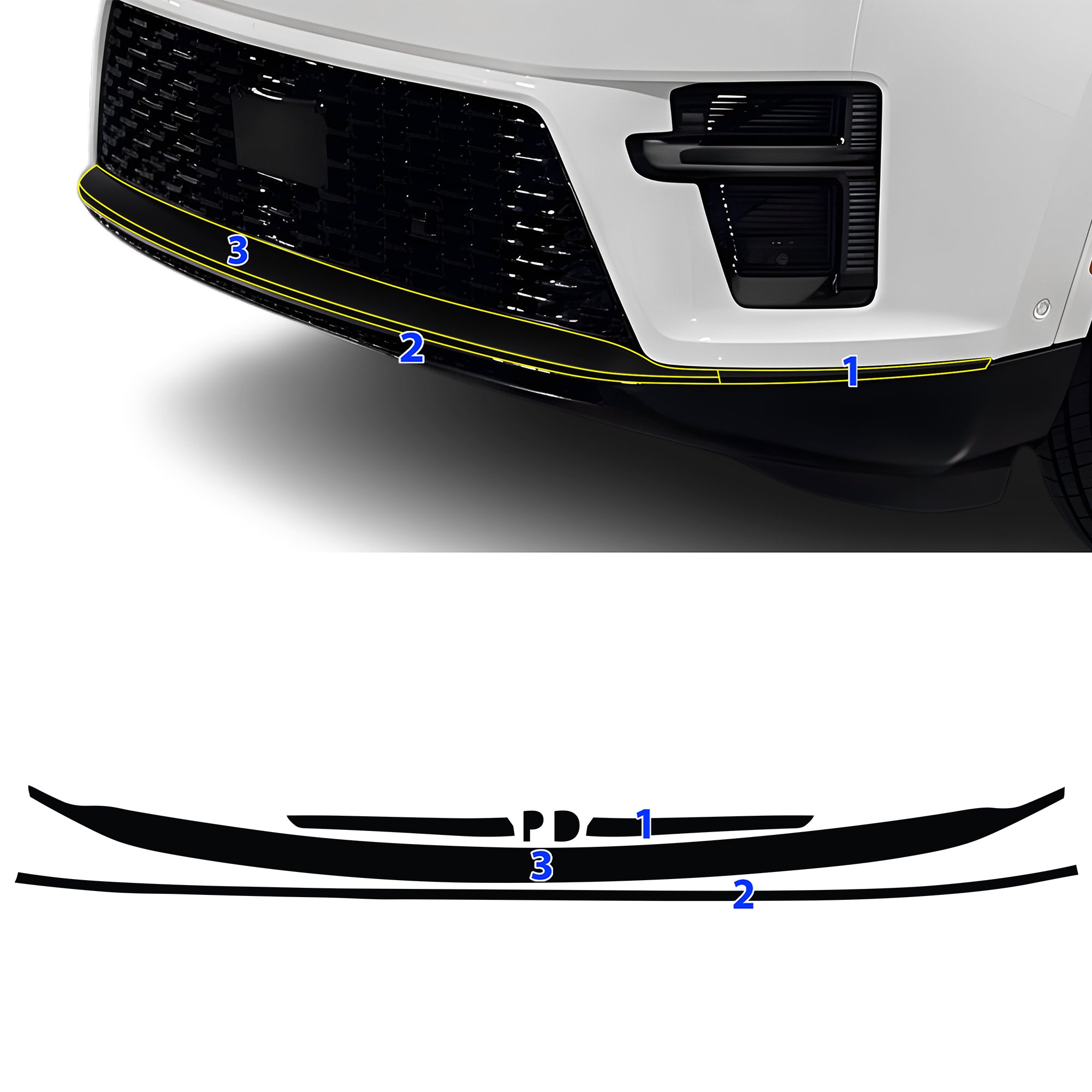 Fits Jeep Grand Wagoneer L 2026-2027 Vinyl Chrome Delete Grille Blackout Decal Stickers Overlay Film - Bogar Tech Designs