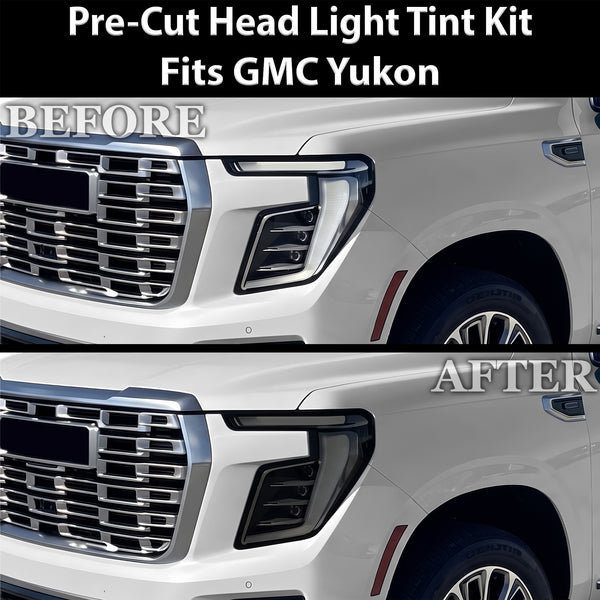 Fits GMC Yukon 2025-2027 Full Headlight Taillight Precut Smoked PPF Tint Kit Film Overlay  - Bogar Tech Designs