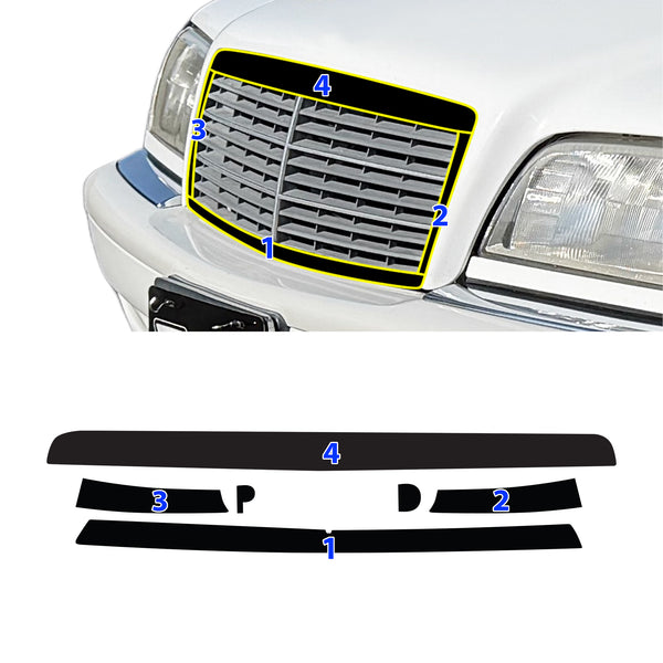 Fits Mercedes-Benz C280 1994-2000 Vinyl Chrome Delete Grille Blackout Decal Stickers Overlay Film - Bogar Tech Designs