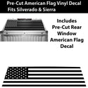 American Flag Rear Window Vinyl Decal Stickers Fits Chevy Silverado GMC Sierra 2019-2025