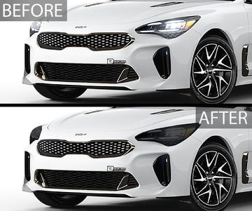 MotorSkinz Smoke Precut Vinyl Tint Overlays For 2022-2023 Kia Stinger Rear Reflectors (Made In USA)