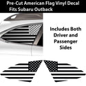 Quarter Window American Flag Vinyl Decal Stickers Fits Subaru Outback 2020-2025