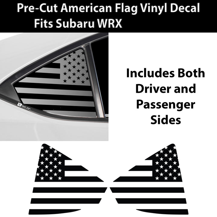 Quarter Window American Flag Vinyl Decal Stickers Fits Subaru WRX 2022 - 2025 - Bogar Tech Designs