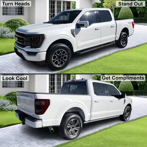 Full Headlight Taillight Precut Smoked PPF Tint Kit Film Overlay Fits FORD F - 150 F150 2021 - 2023 - Bogar Tech Designs
