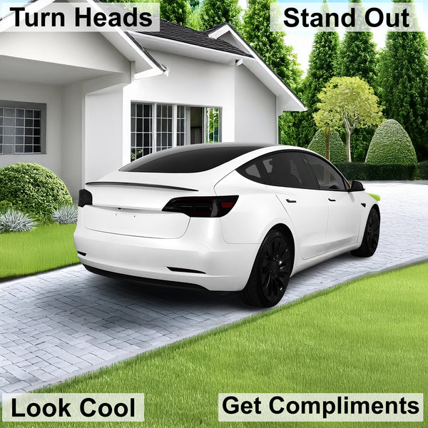 Head Tail Light Markers Reflectors Precut Smoke Tint Overlay Fits Tesla Model 3 2017 - 2023 - Bogar Tech Designs