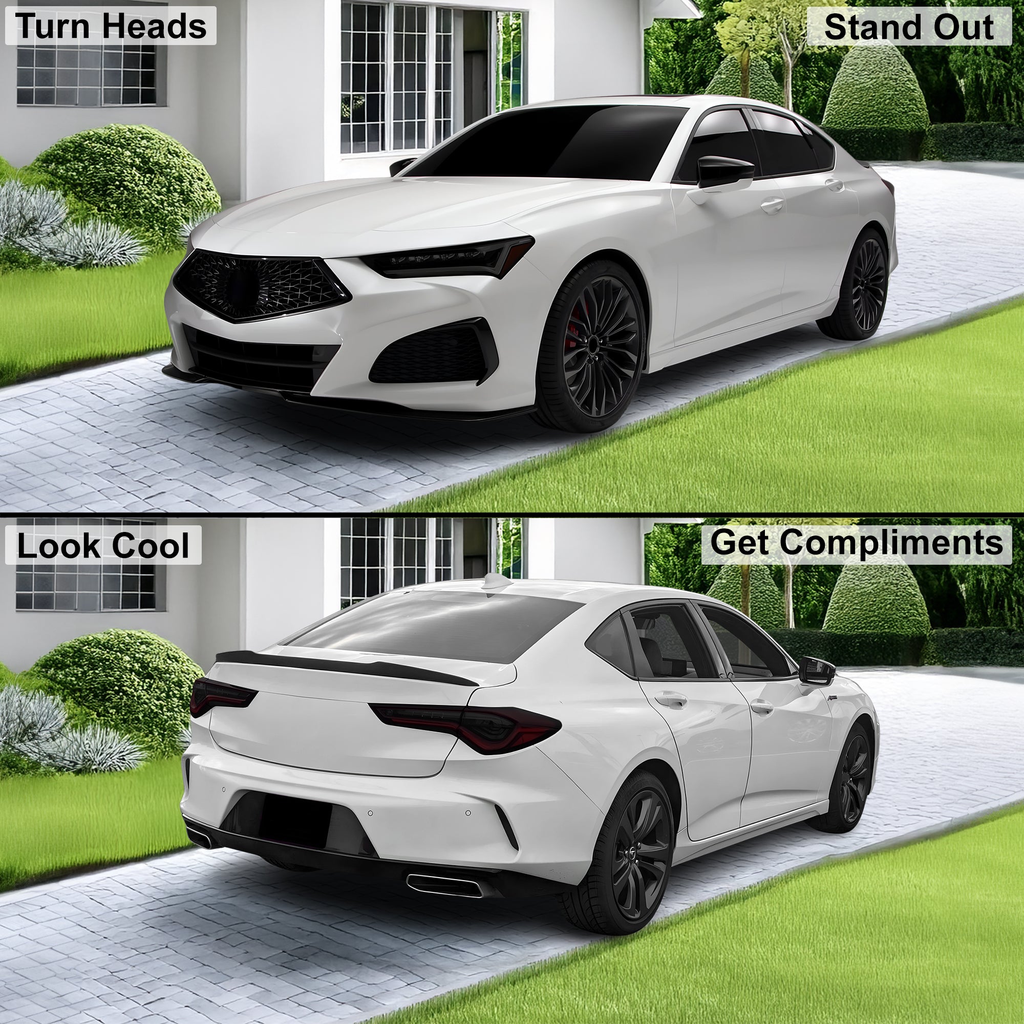 Fits Acura TLX 2021 - 2025 Full Headlight Taillight Precut Smoked PPF Tint Kit Overlay Film - Bogar Tech Designs