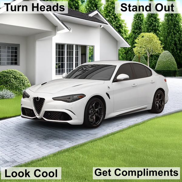 Full Headlight Taillight Precut Smoked PPF Tint Kit Film Overlay Fits Alfa Rome Giulia 2016 - 2025 - Bogar Tech Designs