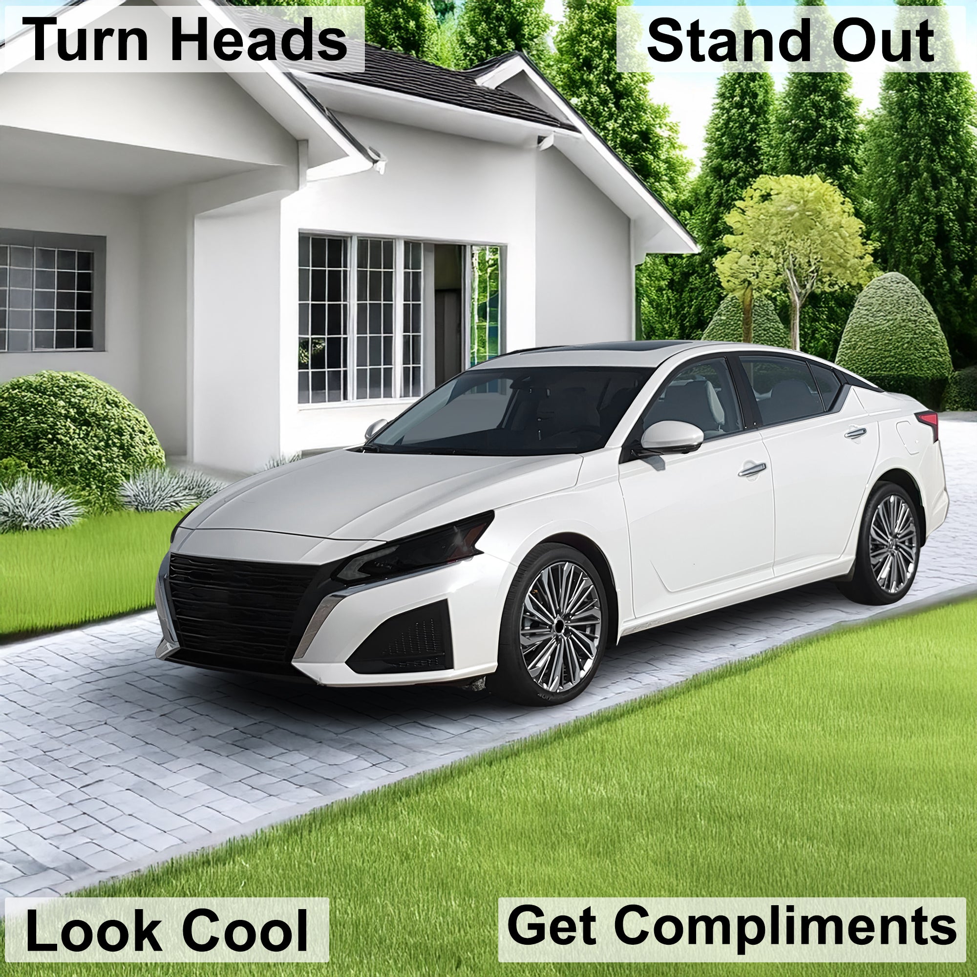 Full Headlight Taillight Precut Smoked PPF Tint Kit Film Overlay Fits Nissan Altima 2019 - 2025 - Bogar Tech Designs