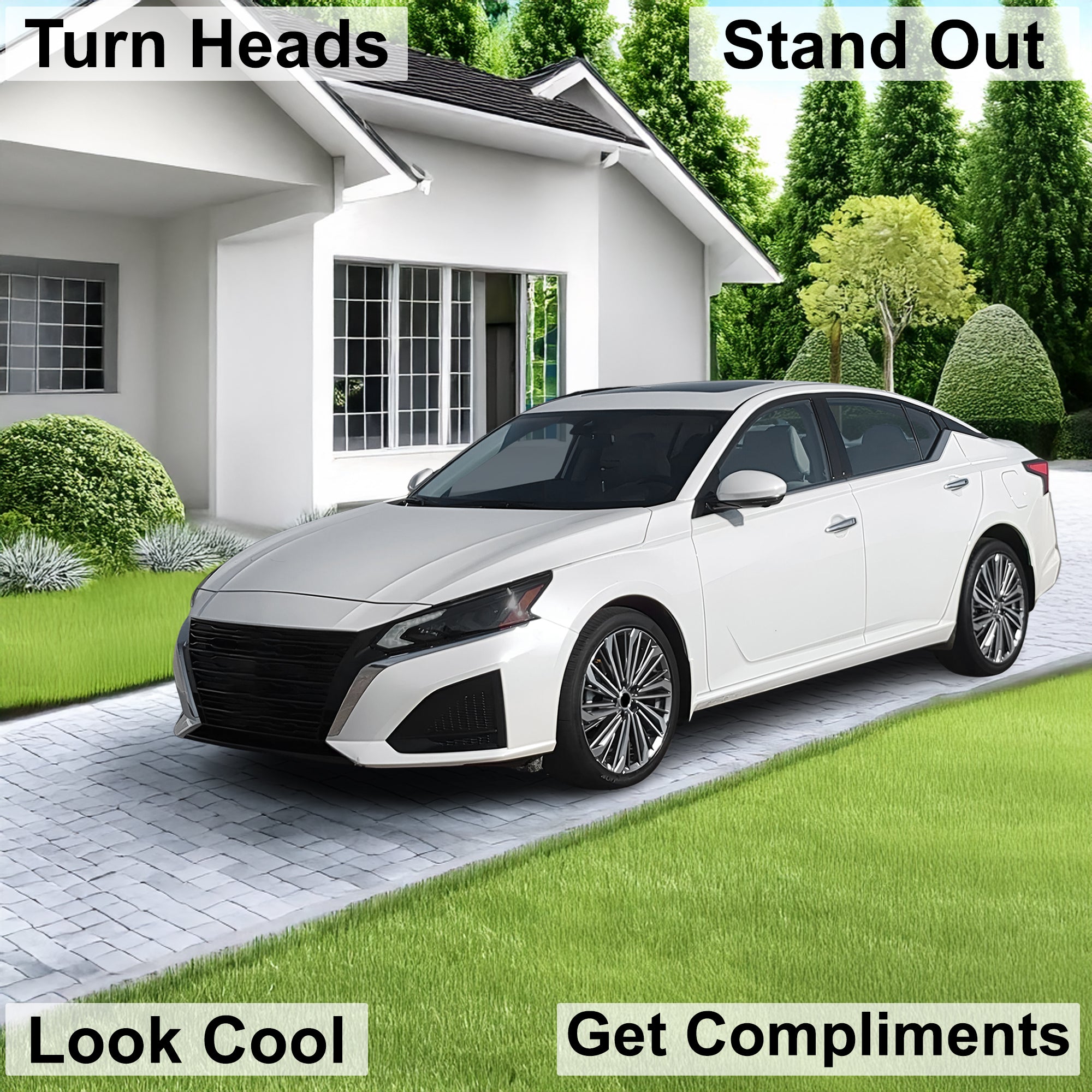 Full Headlight Taillight Precut Smoked PPF Tint Kit Film Overlay Fits Nissan Altima 2019 - 2025 - Bogar Tech Designs