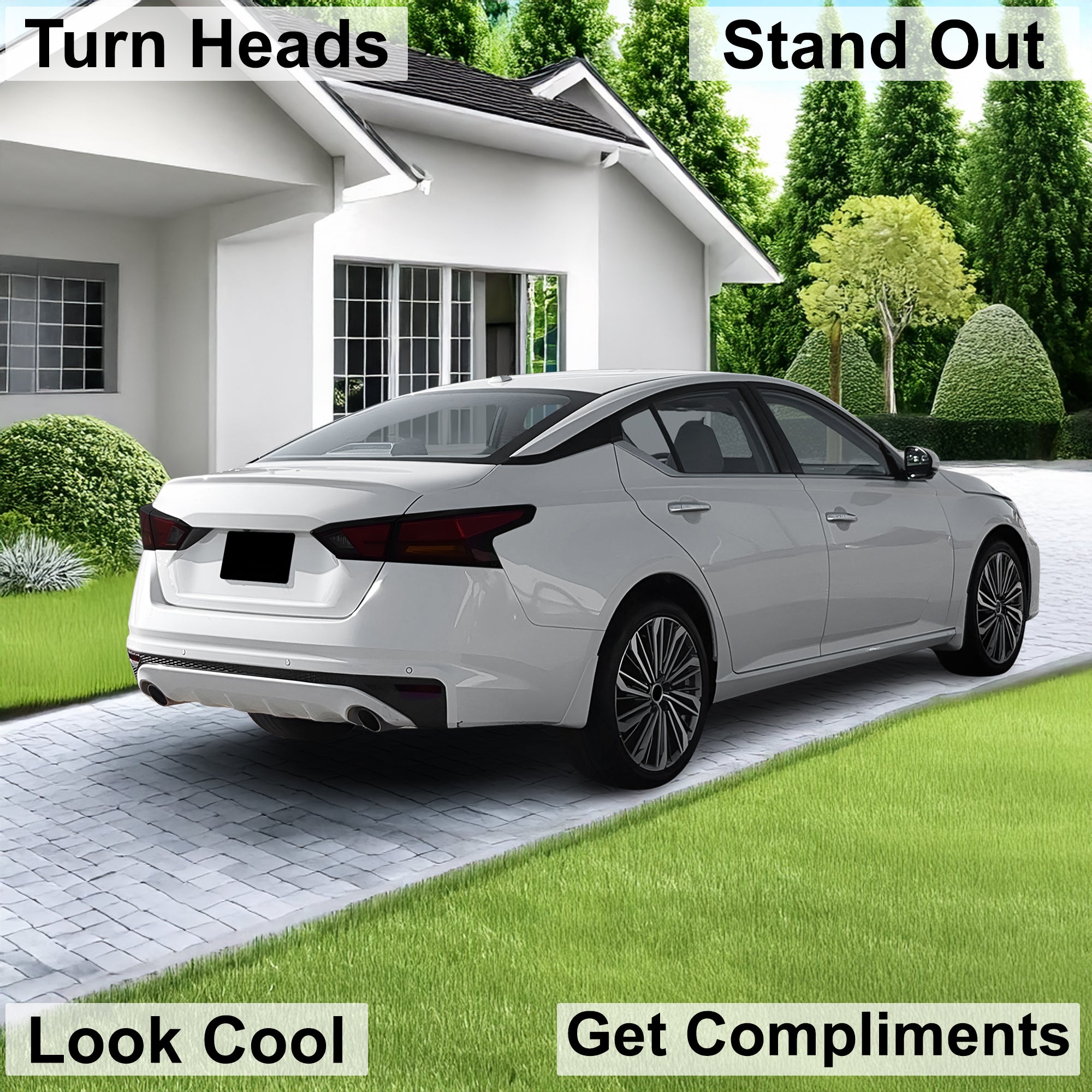 Full Headlight Taillight Precut Smoked PPF Tint Kit Film Overlay Fits Nissan Altima 2019 - 2025 - Bogar Tech Designs