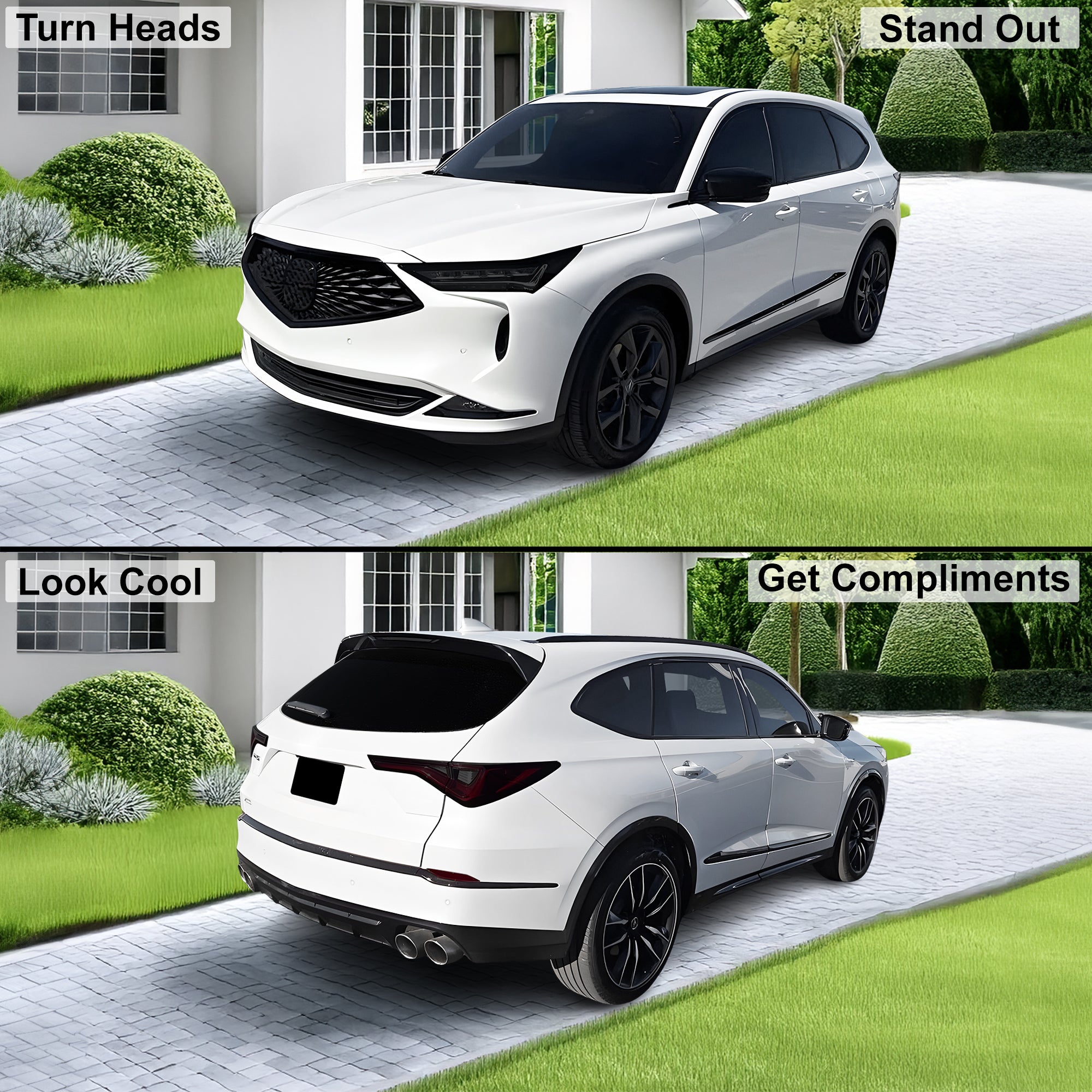 Full Headlight Taillight Precut Smoked PPF Tint Kit Film Overlay Fits Acura MDX 2022 - 2025 - Bogar Tech Designs