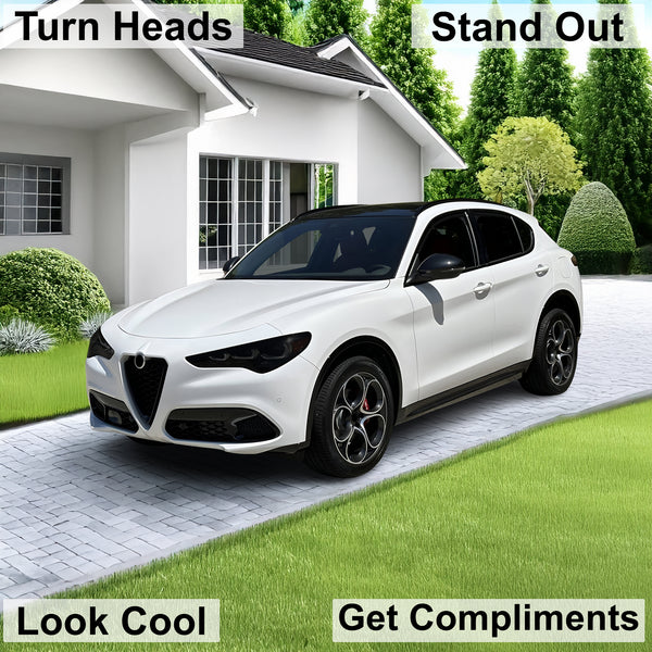 Full Headlight Taillight Precut Smoked PPF Tint Kit Film Overlay Fits Alfa Romeo Stelvio 2019 - 2025 - Bogar Tech Designs