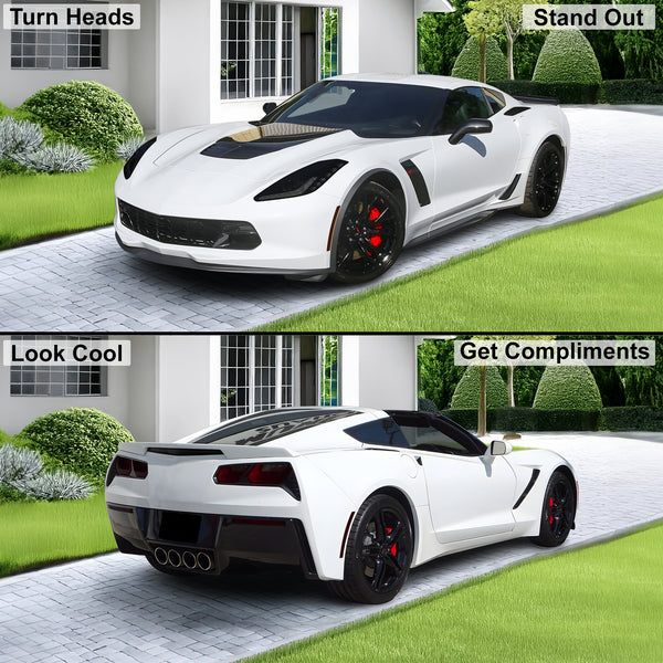 Full Headlight Taillight Precut Smoked PPF Tint Kit Film Overlay Fits Chevy Corvette C7 2014 - 2019 - Bogar Tech Designs