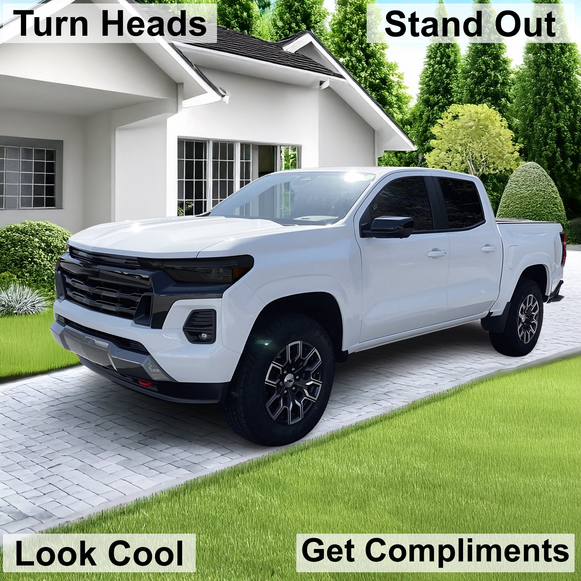 Full Headlight Taillight Precut Smoked PPF Tint Kit Film Overlay Fits Chevrolet Colorado 2023 - 2025 - Bogar Tech Designs