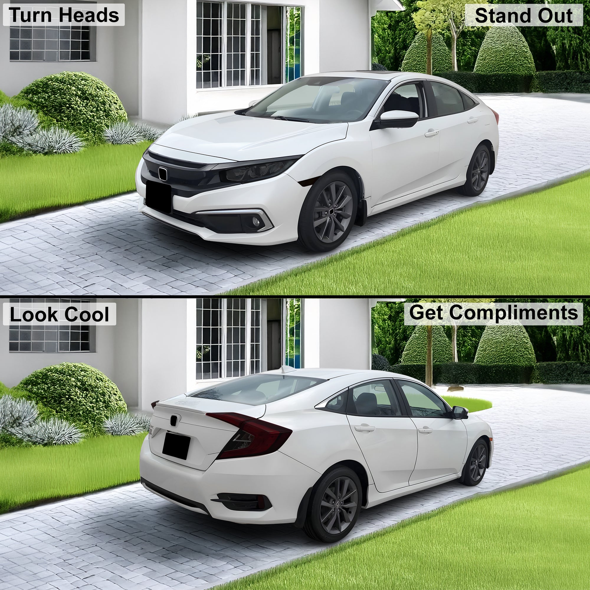 Full Headlight Taillight Precut Smoked PPF Tint Kit Film Overlay Fits Honda Civic 2016 - 2021 - Bogar Tech Designs