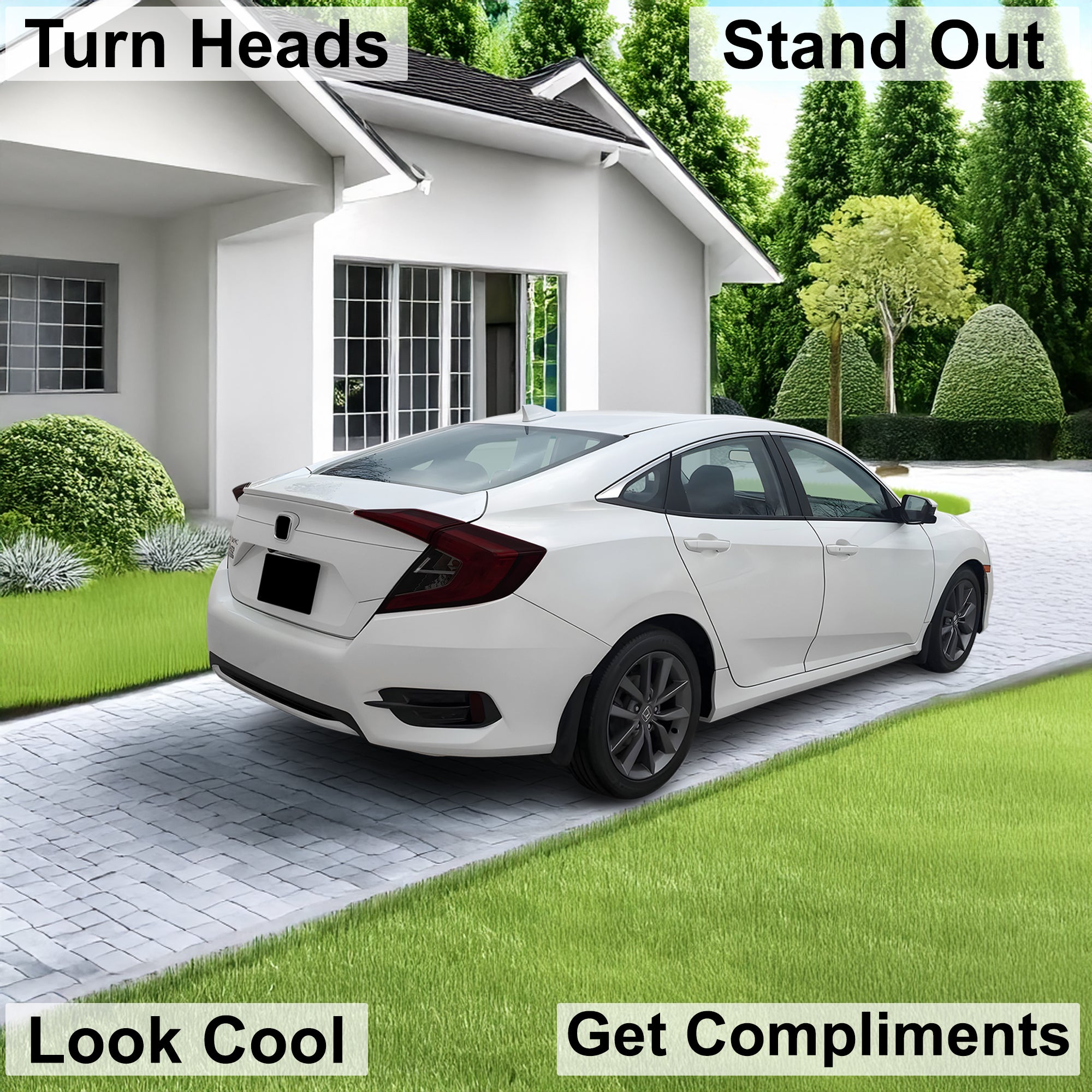 Full Headlight Taillight Precut Smoked PPF Tint Kit Film Overlay Fits Honda Civic 2016 - 2021 - Bogar Tech Designs