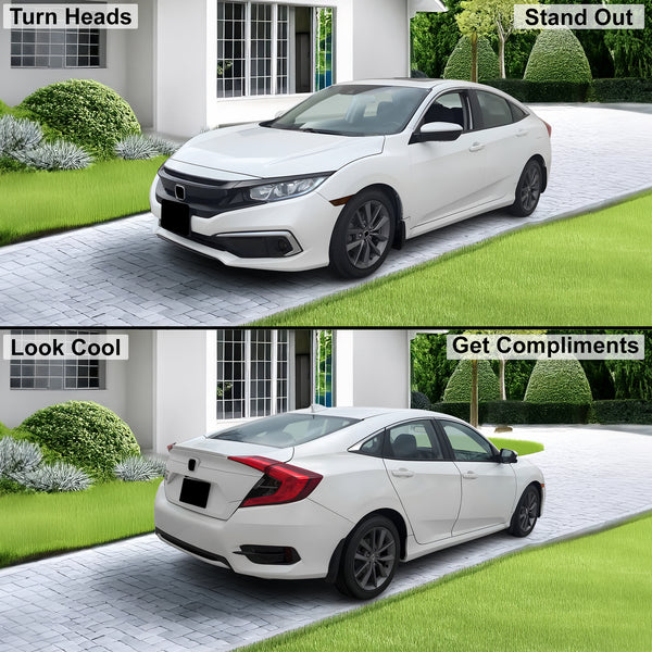 Fog Tail Light Reflector Sidemarker Smoke Tint Overlay Film Fits Civic Sedan 2016 - 2021 - Bogar Tech Designs