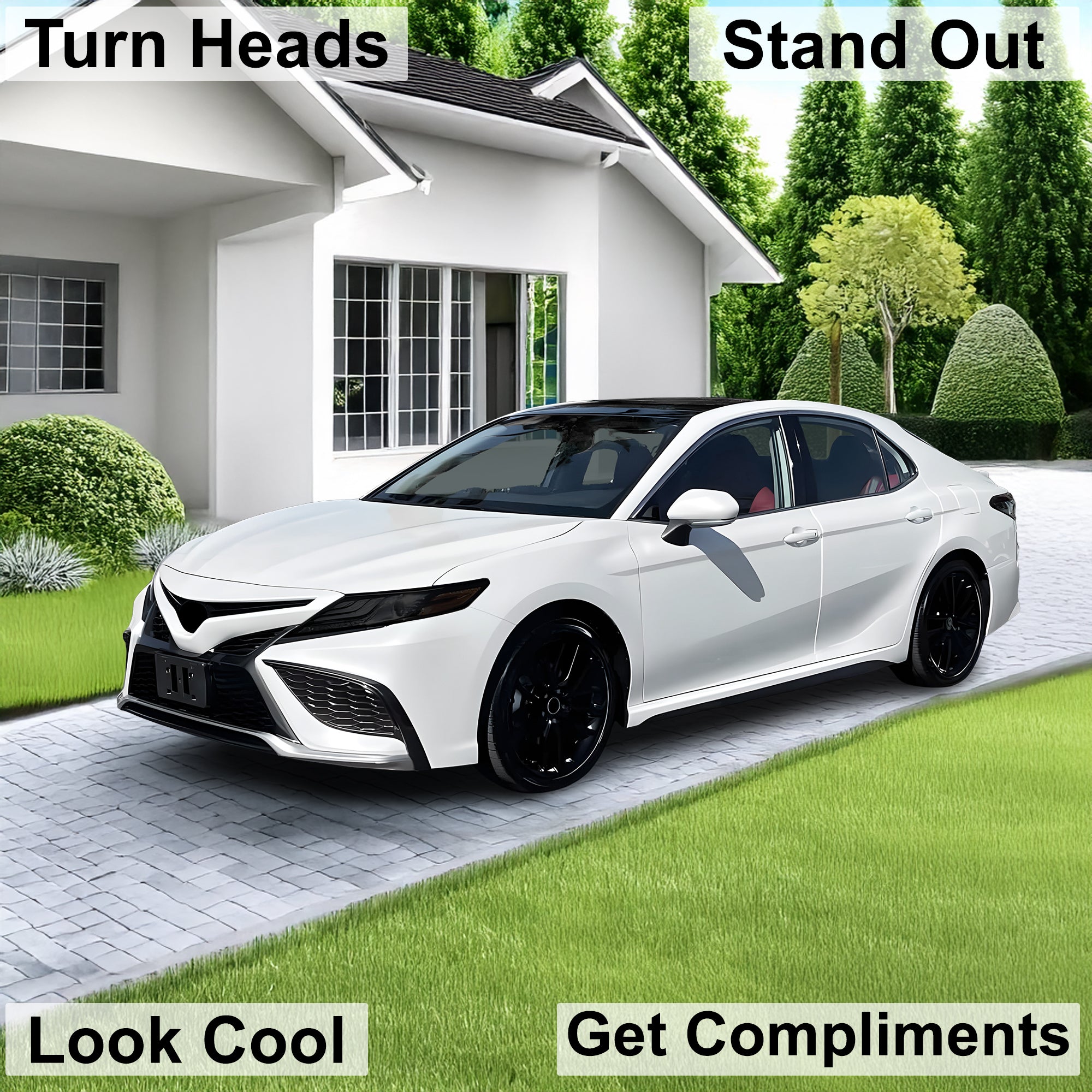 Complete Full Headlight Taillight Precut Overlay Tint Kit with Tools Fits Toyota Camry 2018 - 2024 - Bogar Tech Designs