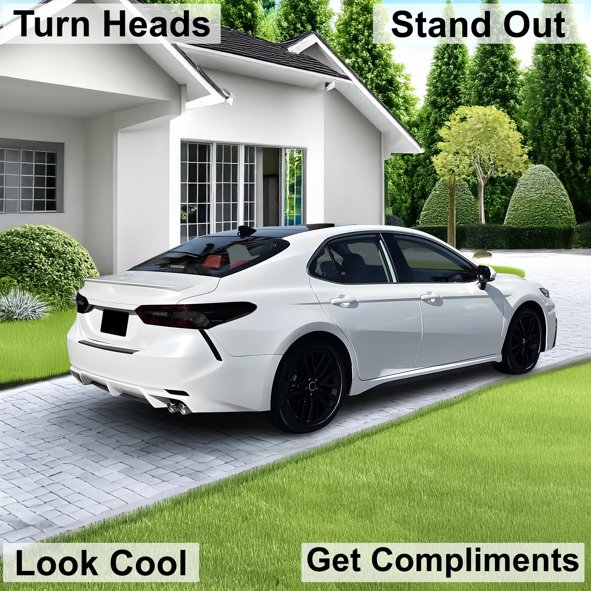 Complete Full Headlight Taillight Precut Overlay Tint Kit with Tools Fits Toyota Camry 2018 - 2024 - Bogar Tech Designs