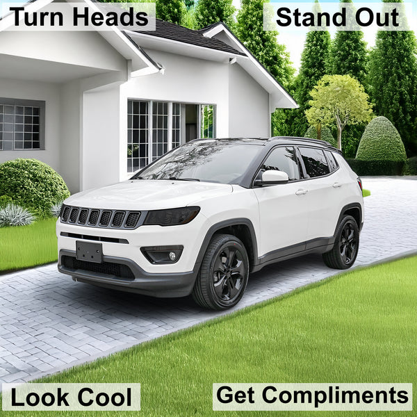 Full Headlight Taillight Precut Smoked PPF Tint Kit Film Overlay Fits Jeep Compass 2018 - 2025 - Bogar Tech Designs