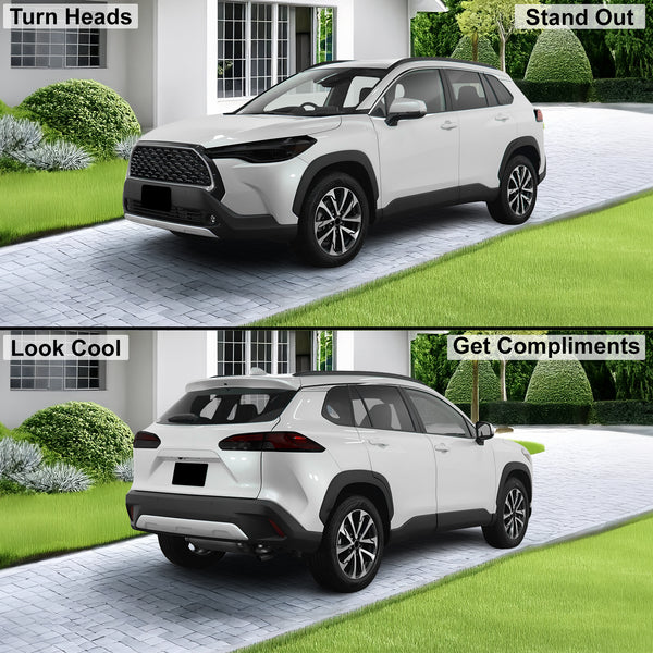 Full Headlight Taillight Precut Smoked PPF Tint Kit Film Overlay Fits Toyota Corolla Cross 2022 - 2025 - Bogar Tech Designs