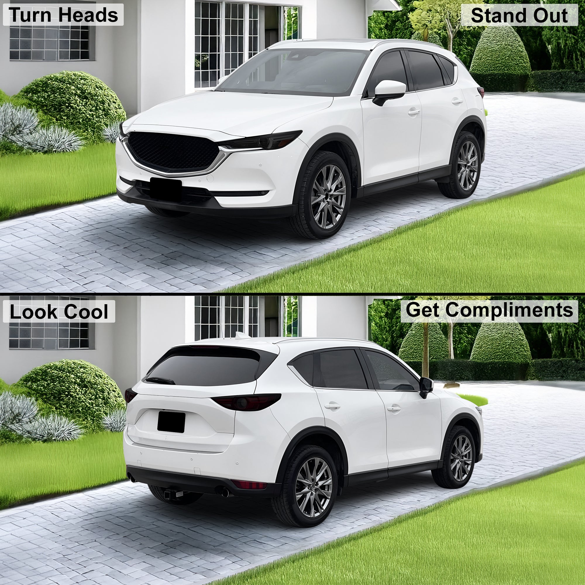 Full Headlight Taillight Precut Smoked PPF Tint Kit Film Overlay Fits Mazda CX - 5 2017 - 2021 - Bogar Tech Designs