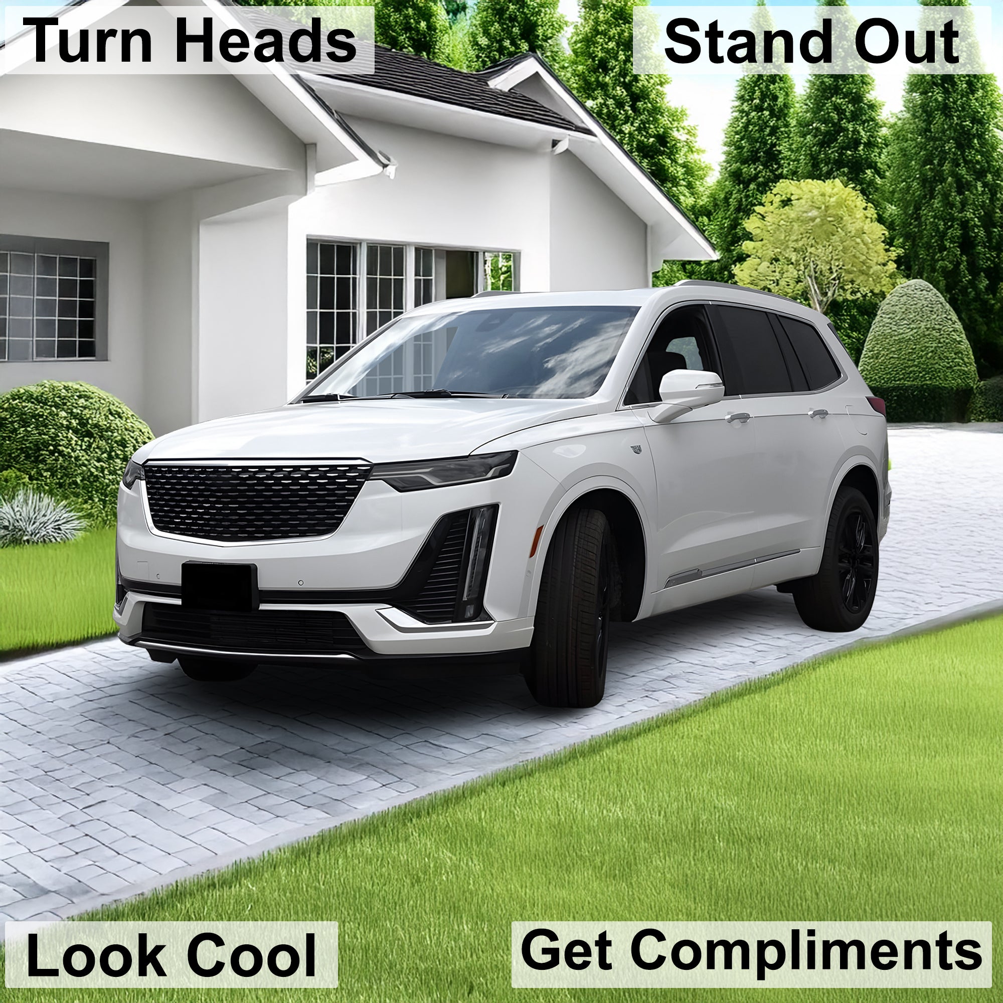 Full Headlight Taillight Precut Smoked PPF Tint Kit Film Overlay Fits Cadillac XT6 2020 - 2025 - Bogar Tech Designs