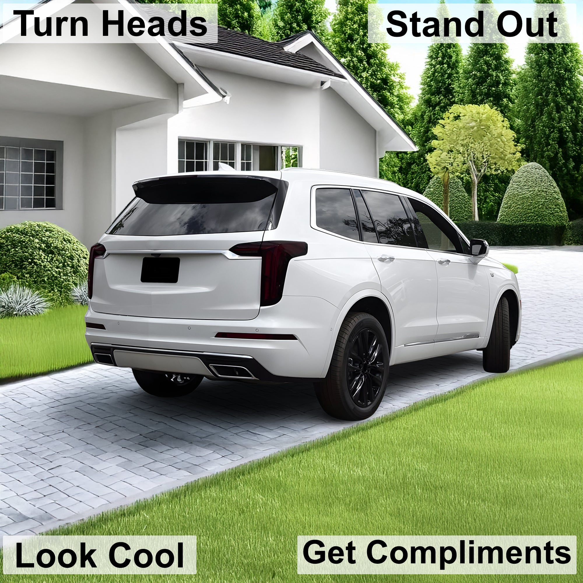 Full Headlight Taillight Precut Smoked PPF Tint Kit Film Overlay Fits Cadillac XT6 2020 - 2025 - Bogar Tech Designs