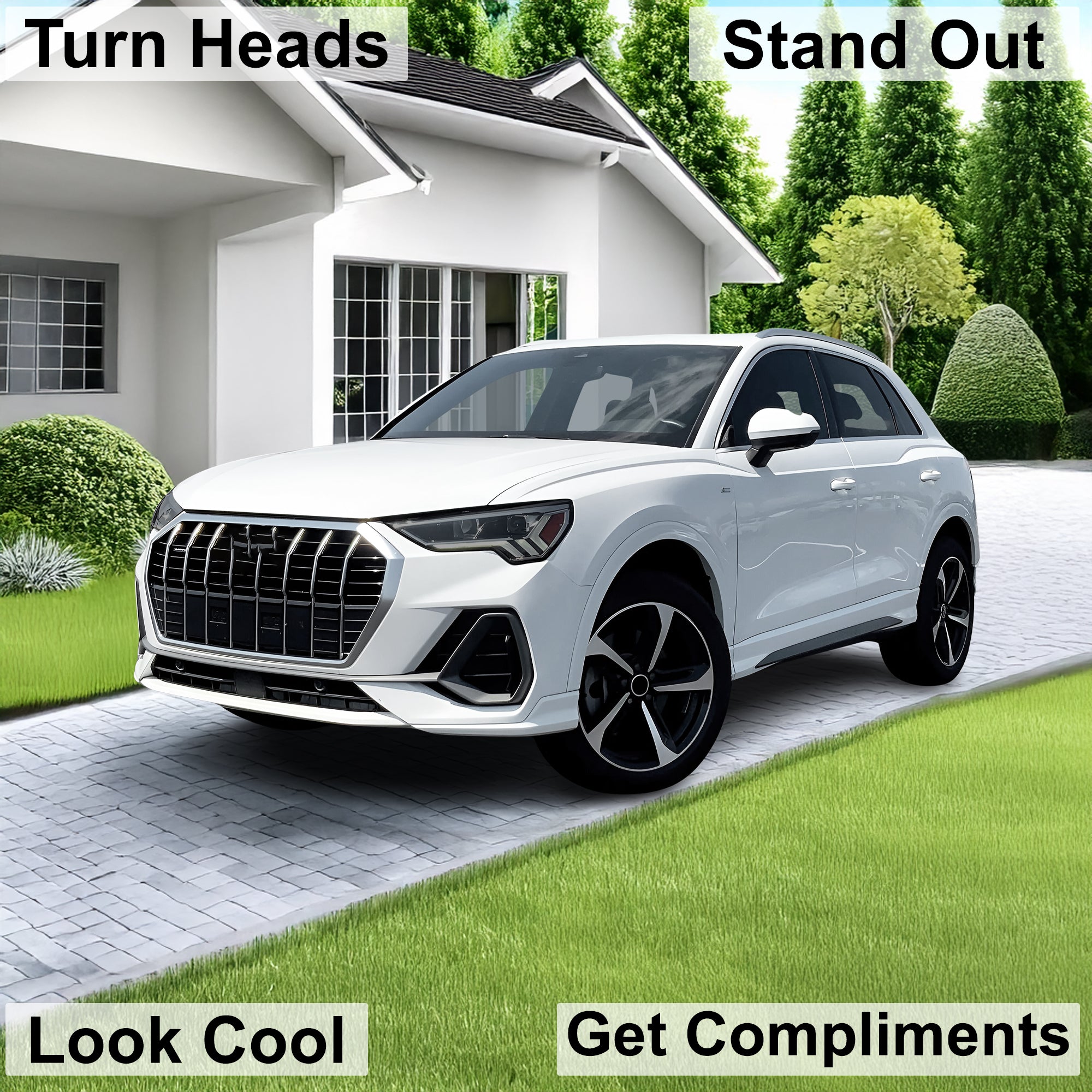 Audi Q3 2019–2025 Dark Smoke Headlight & Taillight Tint Kit – Precut Vinyl Lens Overlays