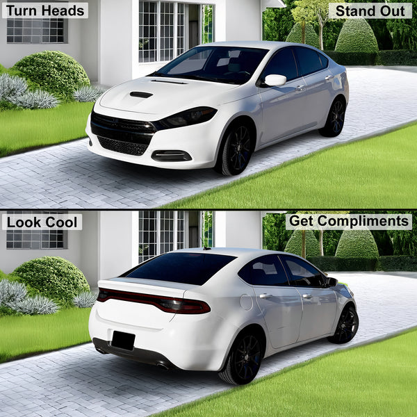 Full Headlight Taillight Racetrack Precut Smoked PPF Tint Kit Film Overlay Fits Dodge Dart 2013-2016