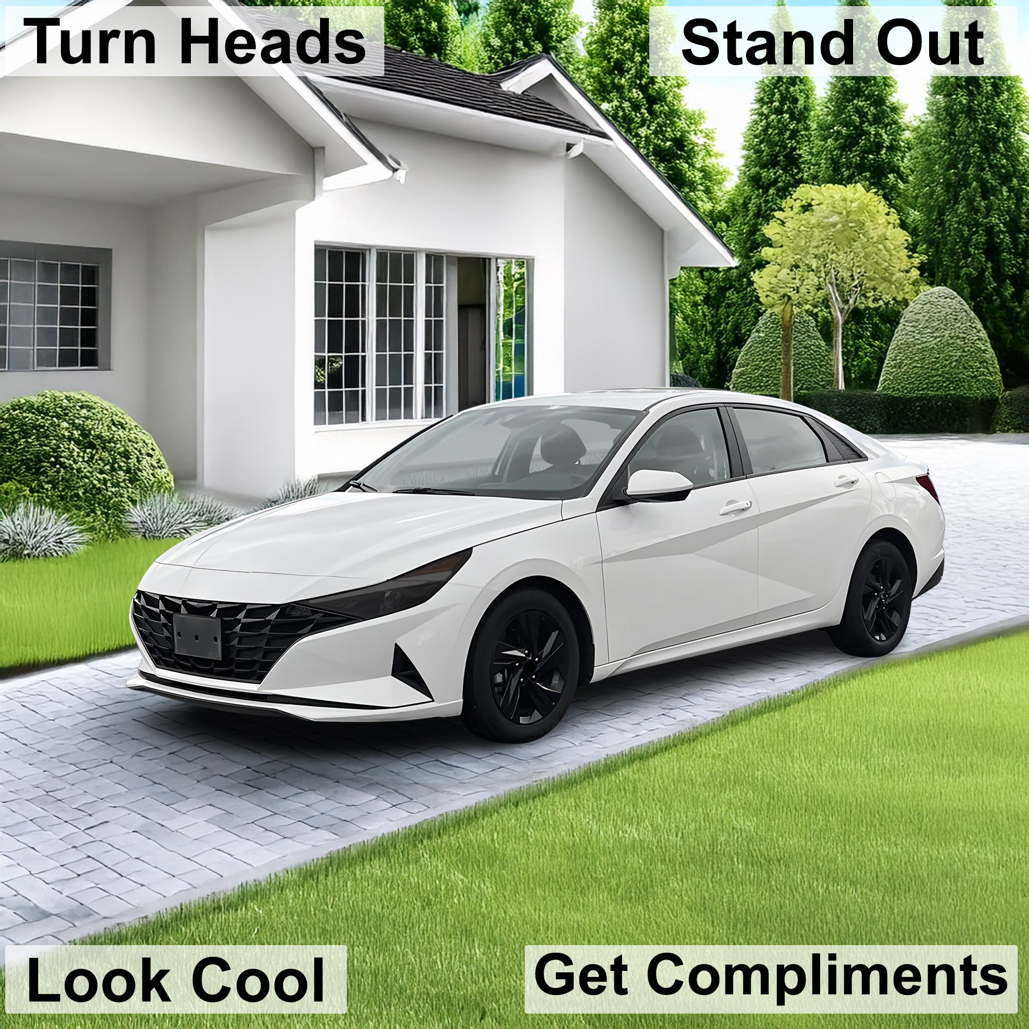 Full Headlight Taillight Precut Smoked PPF Tint Kit Film Overlay Fits Hyundai Elantra 2021 - 2025 - Bogar Tech Designs
