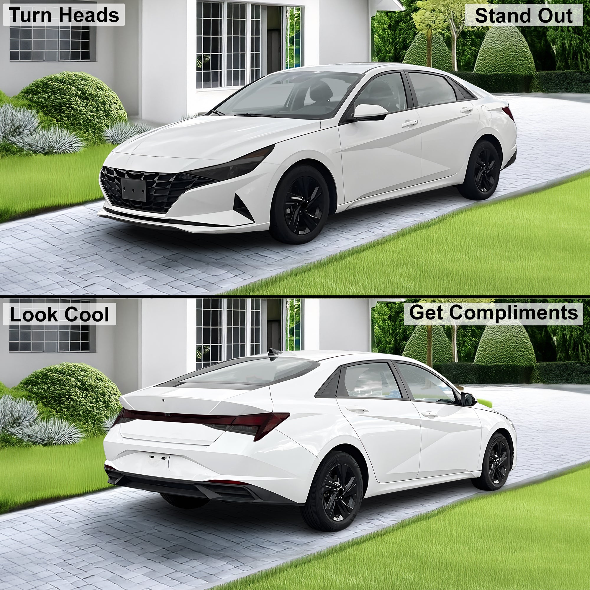Full Headlight Taillight Precut Smoked PPF Tint Kit Film Overlay Fits Hyundai Elantra 2021 - 2025 - Bogar Tech Designs