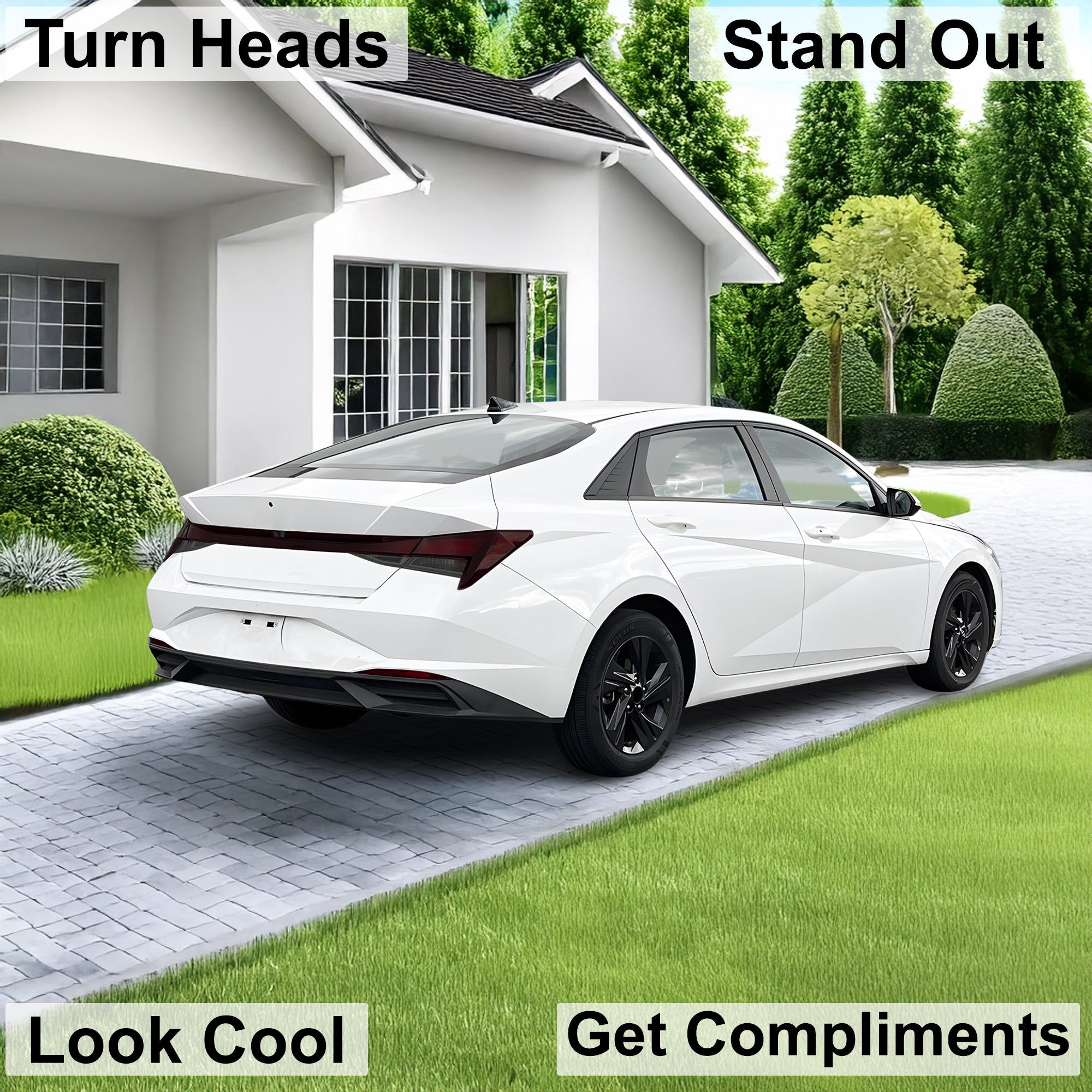 Full Headlight Taillight Precut Smoked PPF Tint Kit Film Overlay Fits Hyundai Elantra 2021 - 2025 - Bogar Tech Designs