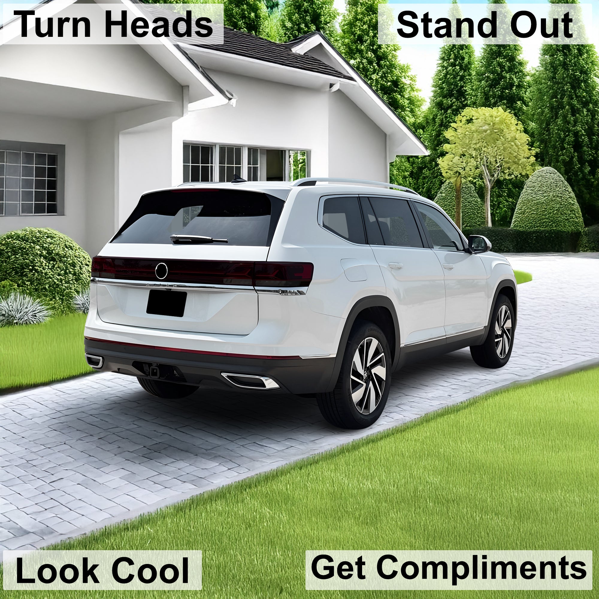 Volkswagen Atlas 2024–2026 Dark Smoke Headlight & Taillight Tint Kit – Precut Vinyl Lens Overlays