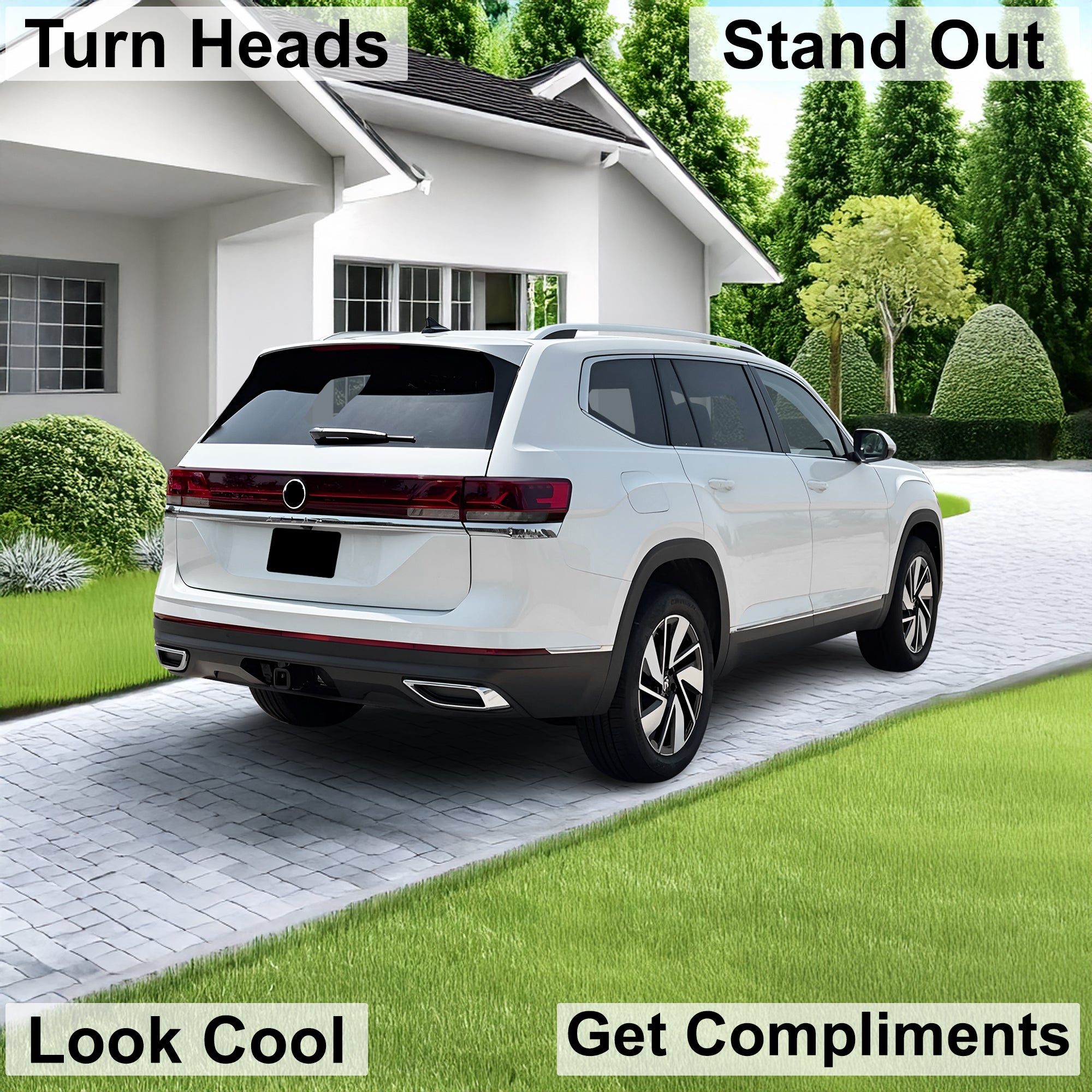 Volkswagen Atlas 2024–2026 Dark Smoke Headlight & Taillight Tint Kit – Precut Vinyl Lens Overlays