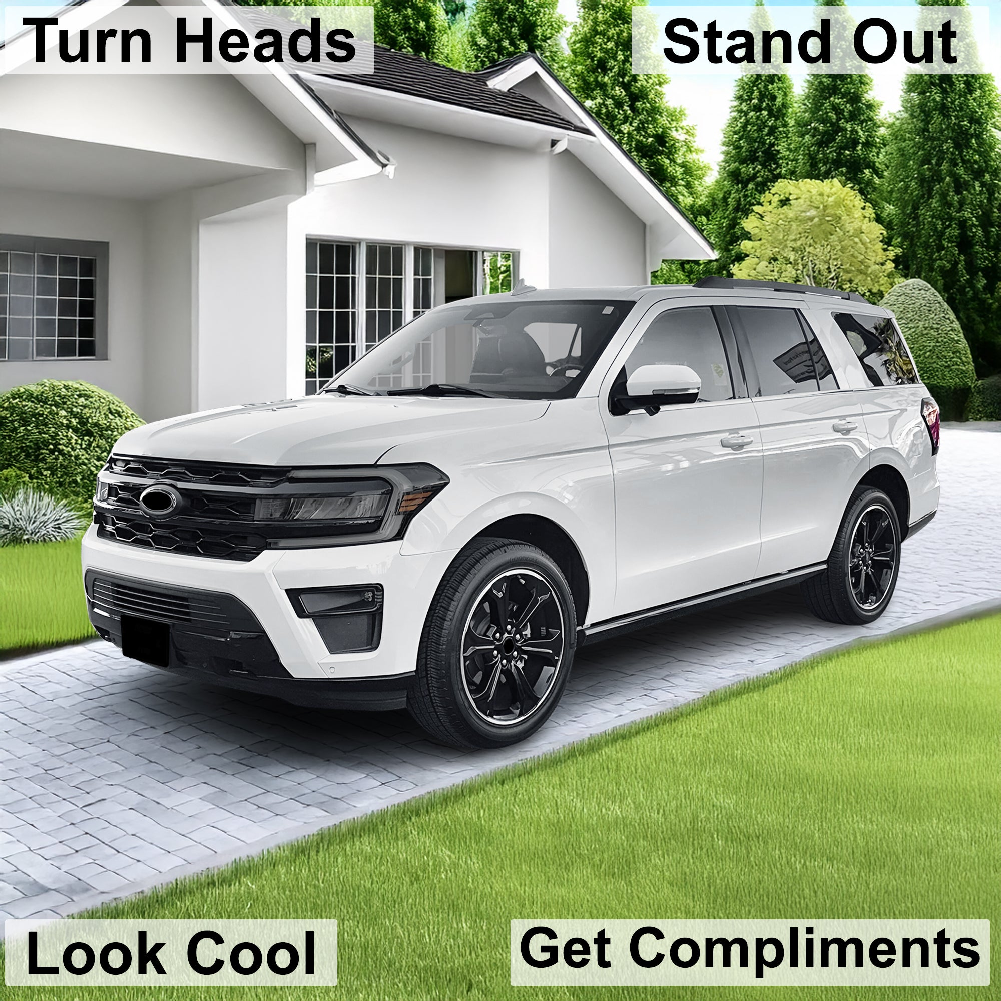 Full Headlight Taillight Precut Smoked PPF Tint Kit Film Overlay Fits Ford Expedition 2022 - 2024 - Bogar Tech Designs