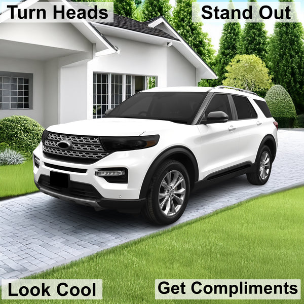 Full Headlight Taillight Precut Smoked PPF Tint Kit Film Overlay Fits Ford Explorer 2020 - 2024 - Bogar Tech Designs
