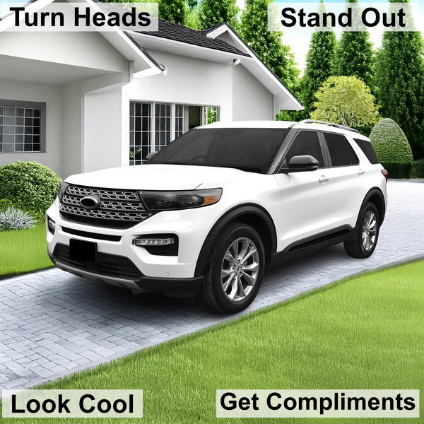 Full Headlight Taillight Precut Smoked PPF Tint Kit Film Overlay Fits Ford Explorer 2020 - 2024 - Bogar Tech Designs