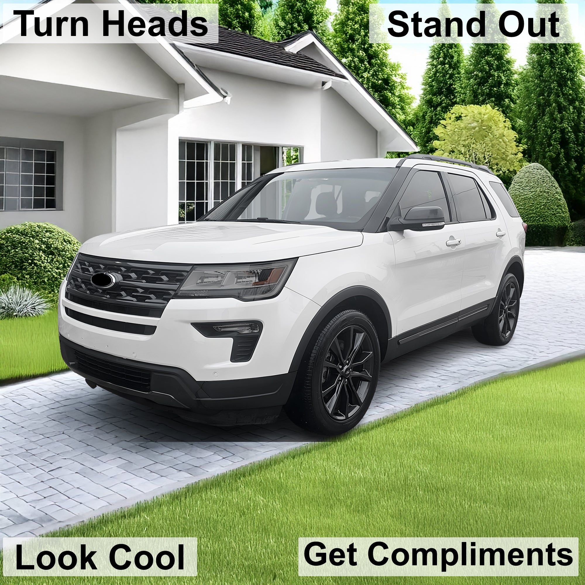 Full Headlight Taillight Precut Smoked PPF Tint Kit Film Overlay Fits Ford Explorer 2016 - 2019 - Bogar Tech Designs