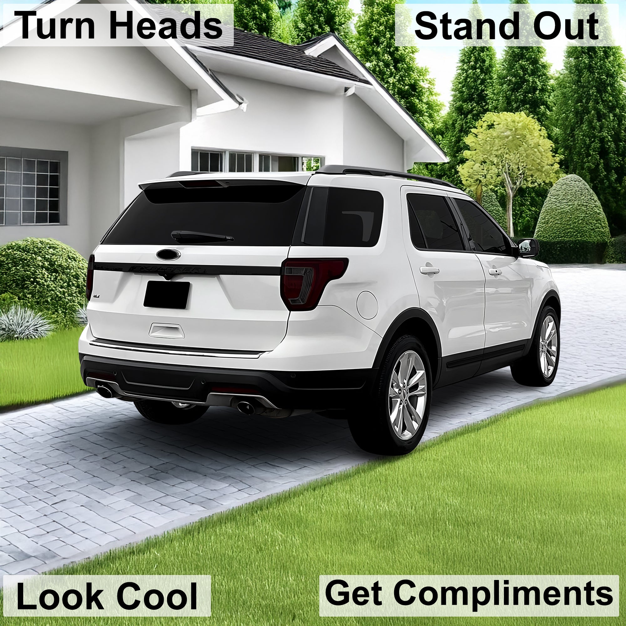Full Headlight Taillight Precut Smoked PPF Tint Kit Film Overlay Fits Ford Explorer 2016 - 2019 - Bogar Tech Designs