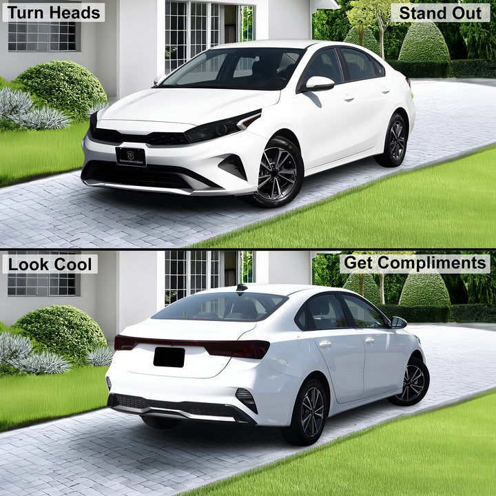 Full Headlight Taillight Precut Smoked PPF Tint Kit Film Overlay Fits Kia Forte 2019 - 2024 - Bogar Tech Designs